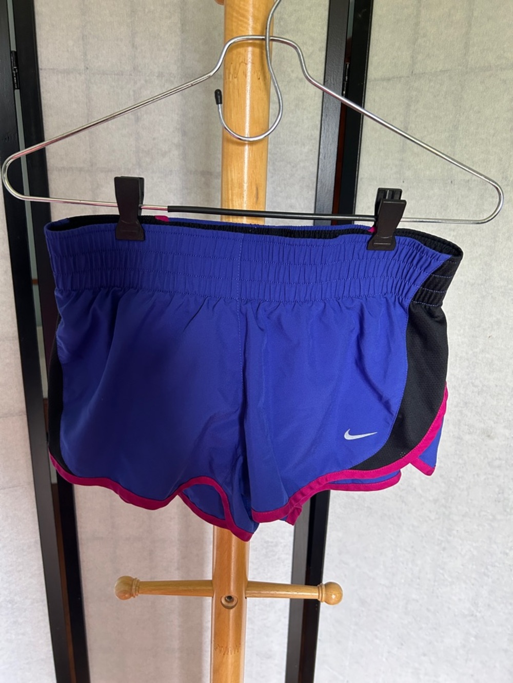 Nike Women's Blue/Purple Athletic Shorts with Pink Trim